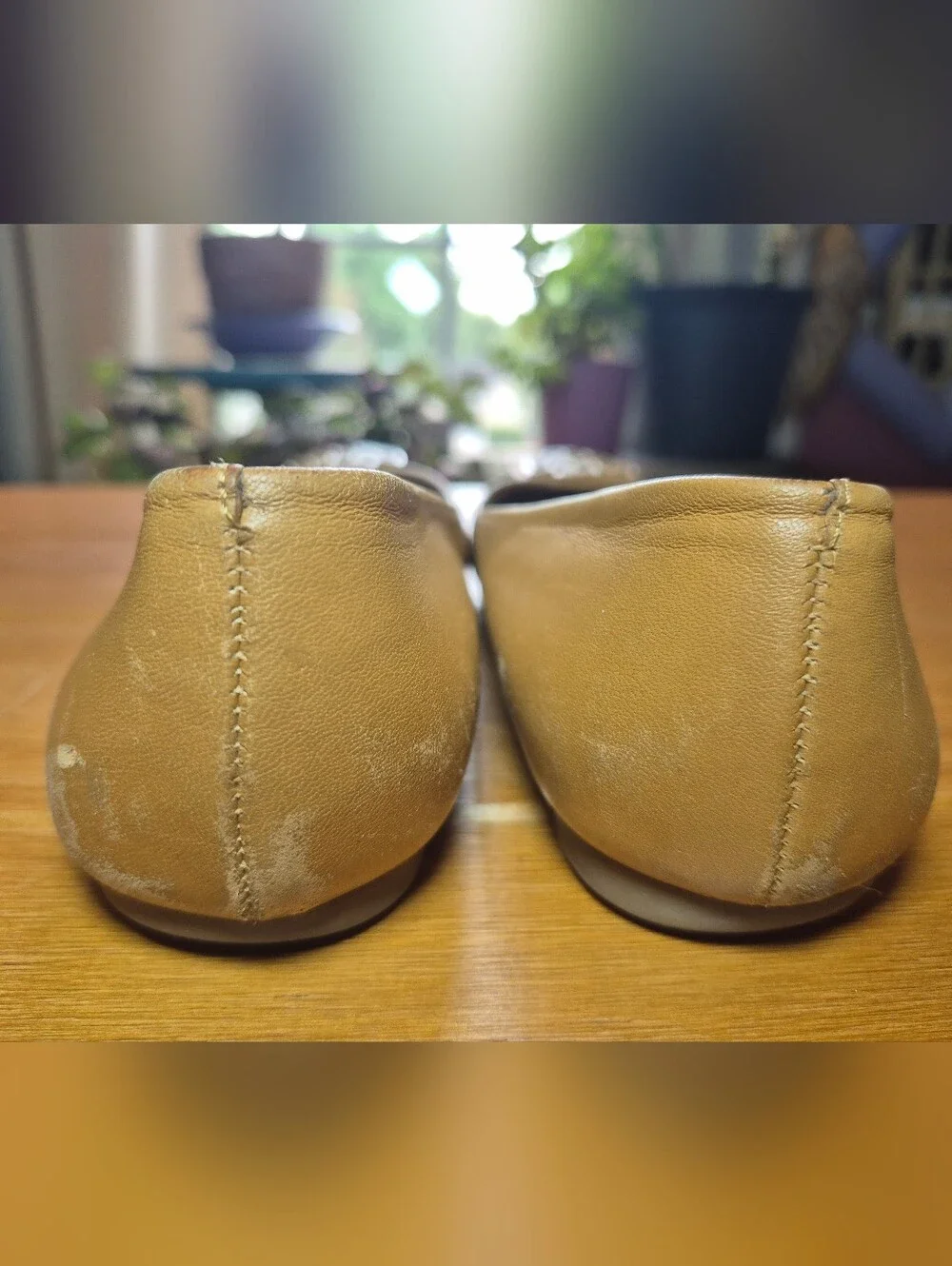 Tory Burch Leather Ballet Flats with Decorative Emblem - Size 8